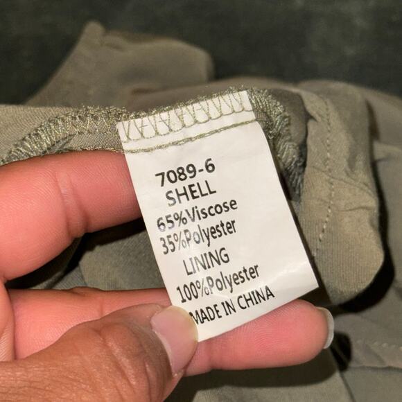 KIRUNDO One Shoulder Mini Baby Doll Khaki Green Dress Boho Women's Size Small - Picture 5 of 9